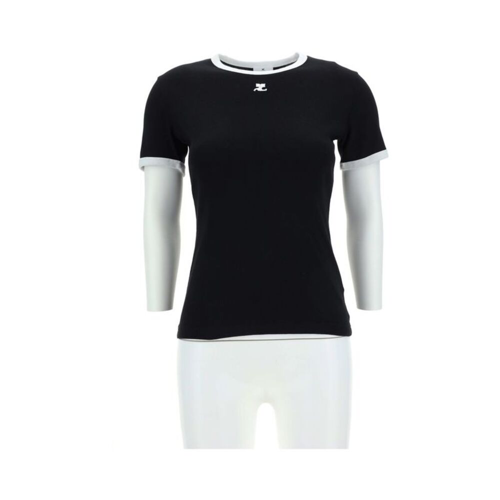 Courrèges Black Cotton Women's T-Shirt